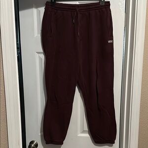 Vans Red Jogger Sweatpants with Elastic Waistband